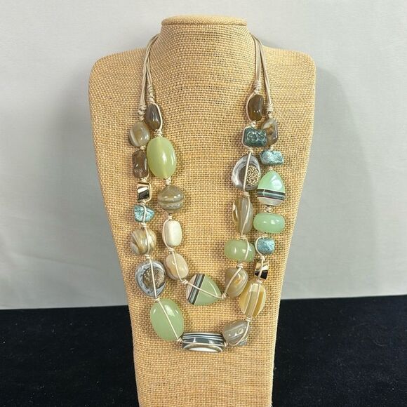 NWT Chicos Double Strand Gemstone Necklace - Picture 1 of 7